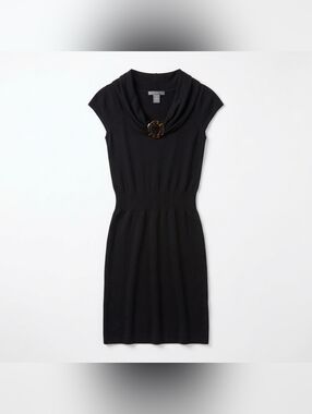 Gucci Elegant Black Cowl Neck Dress Women's Size XS Soft Sheer Dress